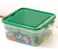 Toys Storage Organizer Bins for Lego, Building Blocks Storage with Building Baseplate Lid, Storage Containers for Building Brick Storage Plastic Stackable Organizer Bin Toy Chest