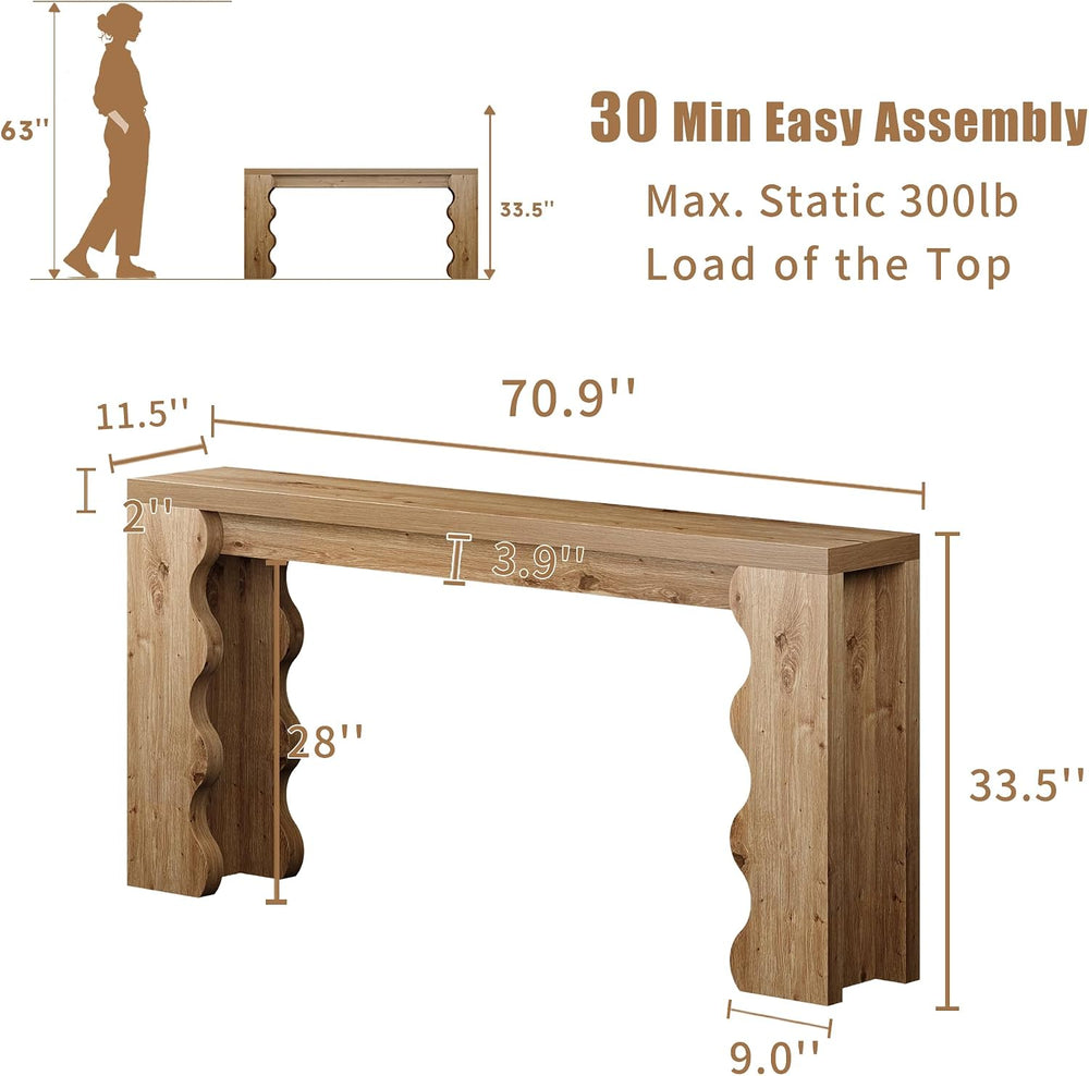 70.9" Farmhouse Entryway Table, Wood Console Table, Behind Couch table |...