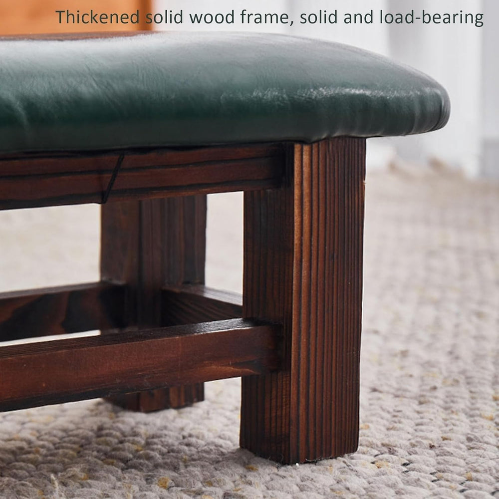 Footstool Ottoman - Small Rectangular Step Stool with Non-Slip Soft Padding f...