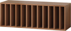 IOTXY DIY Modular Cube Bookcase - CubeXY Customizable Stackable Expandable Basic Shelving Units, 12-Cube Wooden Open Bookshelf with Removable Shelves for Vinyl Record Storage Organizer, Walnut