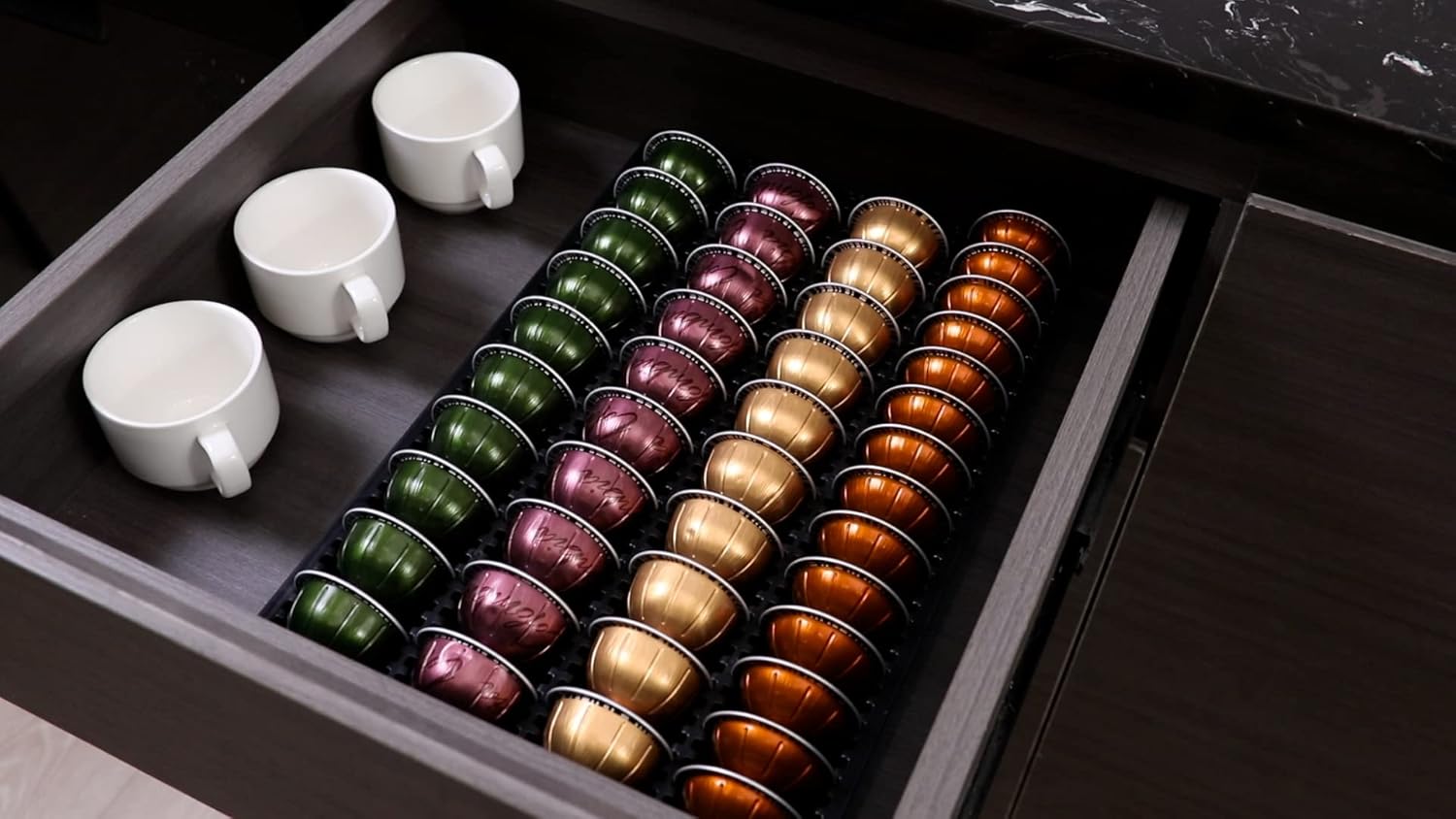 EVERIE Coffee Pod Storage Holder Drawer Insert for Counter Compatible with Nespresso Vertuoline Capsules, Pack of 2