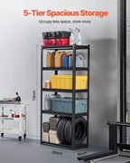 VEVOR Storage Shelves, 2000 lbs, 5 Tier Garage Storage Shelving, 16" D x 32" W x 72" H Adjustable Metal Shelves for Garage Shelves Utility Rack Shelf, Ideal for Kitchen, Warehouse, Basement, Black