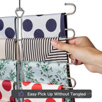 Scarf Hanger 2 Pack Scarf Hangers for Closet Organizer,6 Tiers Metal Space Saving Hanger with 360 Degree Hook,Mult Function Closet Organization for Scarves,Tank Top,Leggings