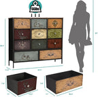 Dresser for Bedroom with 11 Deep Fabric Drawers, Tall Chests of Drawers, Wide TV Stand, Cube Storage Organizer for Closet, Nursery, Kid's Bedroom