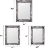YOSHOOT Rustic Wooden Framed Wall Mirror, 30"x20", Natural Wood Bathroom Vanity Mirror for Farmhouse Decor, Vertical or Horizontal Hanging