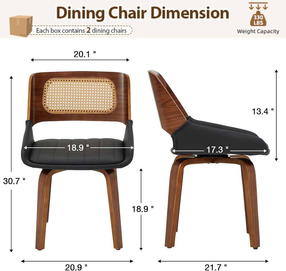AVAWING Swivel Dining Chairs Set of 4, Mid Century Modern Dining Room Chairs ...