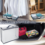 12 Pack Clear Storage Bags with Zipper 12L Blanket Storage Bag Waterproof Dustproof Bedding Storage Organizer Foldable Clothes Containers with Handle for Comforter Sweater Sheet 15.7x11.8x3.9 Inch