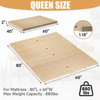 LILYPELLE Floor Bed Frame, Solid Wood Japanese Tatami Bed Frame, Foldable & Breathable & Moisture-Proof Bed Plate for Futon Mattress or Floor Sleeping, Standard Queen