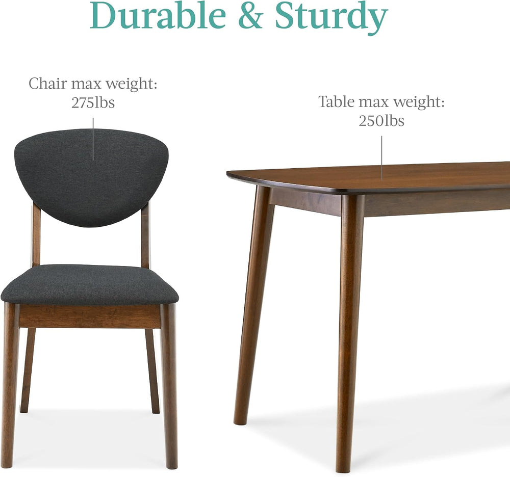 Best Choice Products 5-Piece Dining Set, Compact Mid-Century Modern Table &am...
