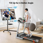 PERLESMITH Rolling TV Stand for 26-65 Inch TVs up to 88 lbs, Mobile Outdoor TV Stand with Shelf & Large Base, Tilt TV Stand with Wheels, Portable TV Cart for Bedroom, Max VESA 400x400mm, PSTVMC06B-B