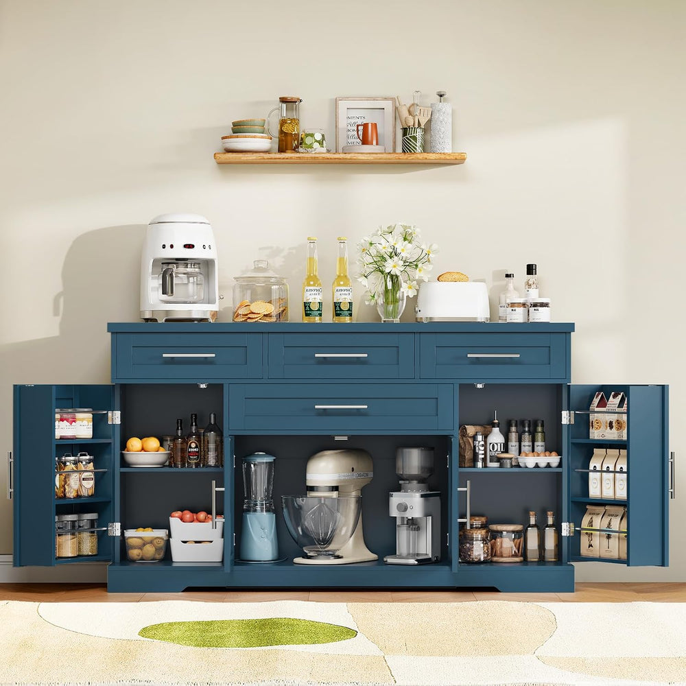 Concho 54" Sideboard Cabinet, Kitchen Buffet Cabinet with Storage, Blue