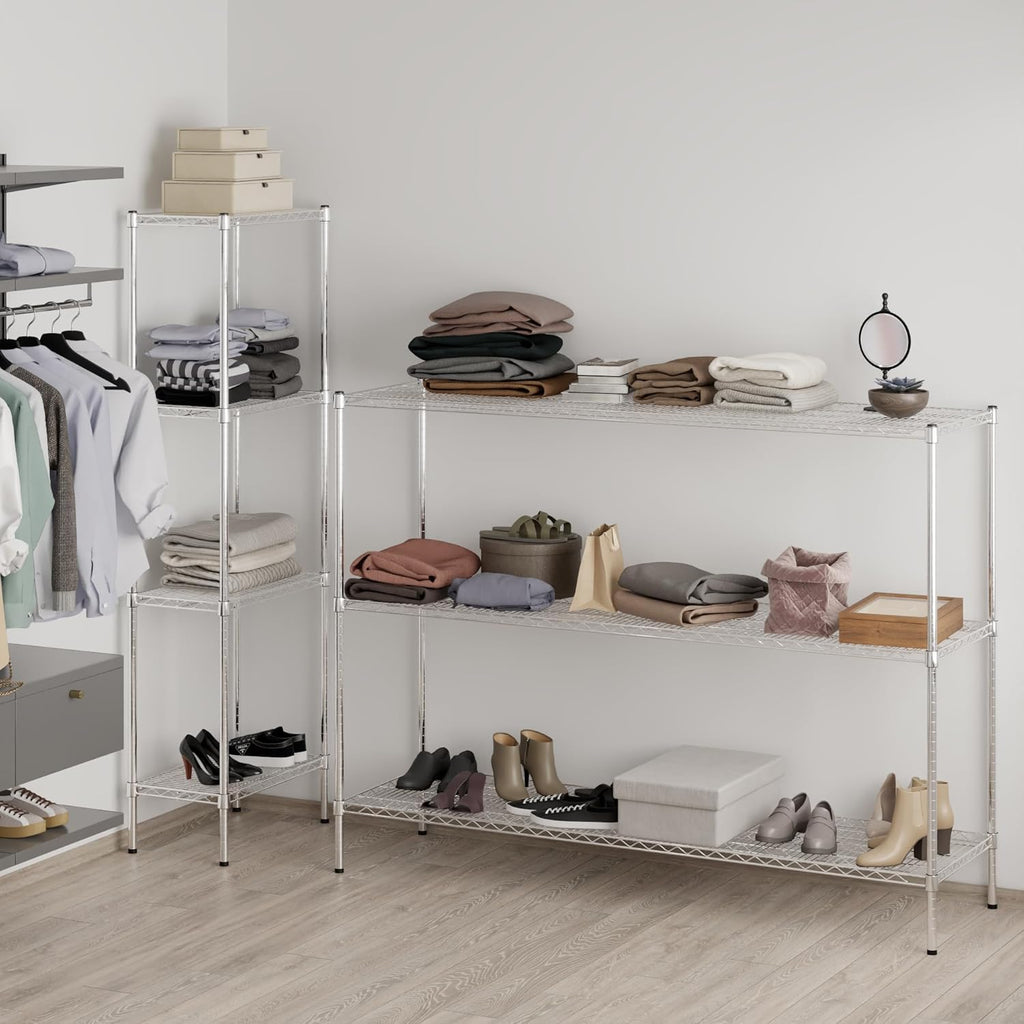 21" Deep x 72" Wide x 54" Height Wire Shelving Kit | 3-Tier | NSF Commercial Storage Rack Unit