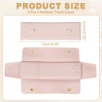 uxcell 6 Pcs Microfiber Necklace Travel Case, Necklace Pouch Storage Bag Microfiber Jewelry Travel Organizer Tangle Free for Women Gift, Pink
