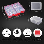 ALCYON 1600+ Baseball Card Storage Box, Sports Cards Holder Organizer Hard Plastic Display Case Compatible with Baseball/Football/for MTG/for PM for Collector (red)