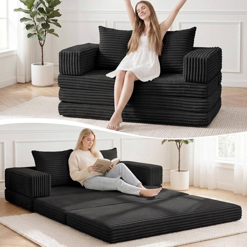Loveseat Sofa Bed,Small Couch Bed Futon Sleeper Sofa,Convertible Pull Out Cou...