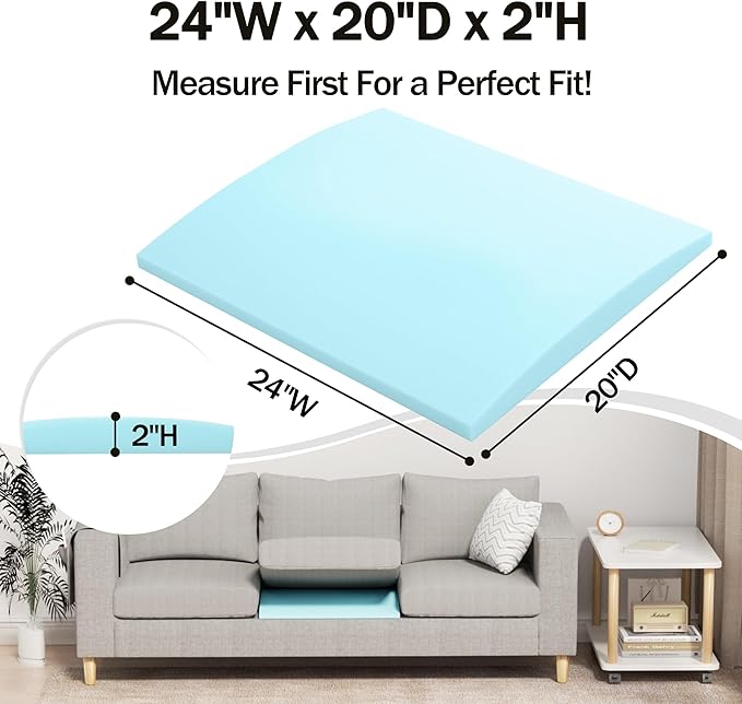 Tromlycs Couch Cushion Support for Sagging Cushions Sofa Seat Support Under Arched Foam Sag Repair 20x24 inch Blue, Set of 1