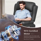 Power Recliner Chair with Heat and Back Massage, Electric Power Oversized Reclining Chair Infinite Position with Storage Armrests & 2 Cup Holders for Living Room, Brown