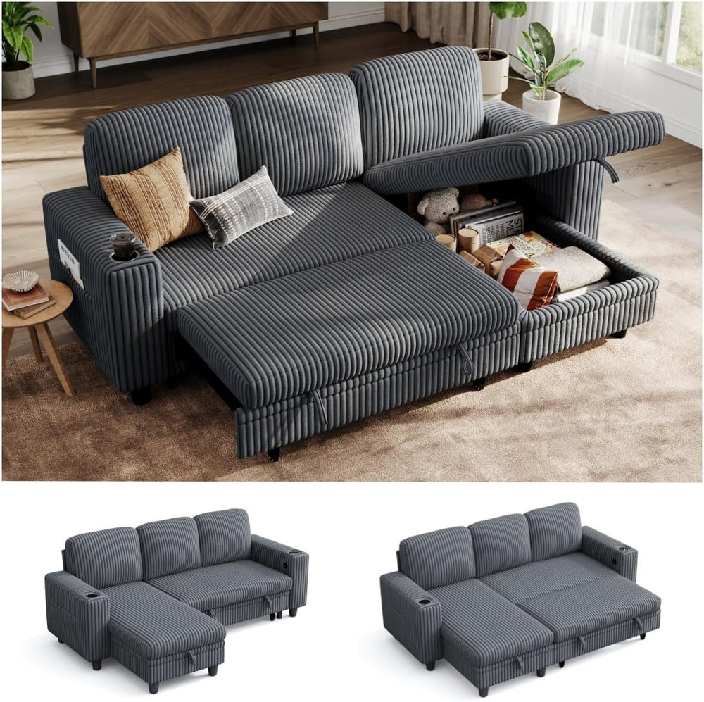 LINSY HOME Sectional Couches for Living Room, 81" L Shape 3 Seats, Grey ...