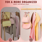 DOIOWN Purse Organizer,4 Pack Space Saving Purse Hangers for Closet,Multi Purpose Rotating Tank Top Hangers for Bags, Bras,Scarfs,Ties, Hoodies, Hat Closet Organizers and Storage