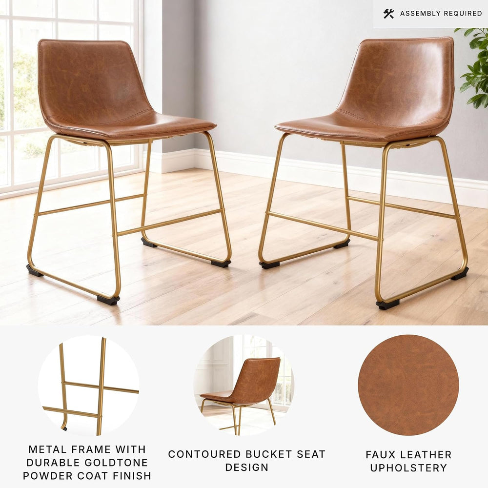 Signature Design by Ashley Crandox Dining Chairs Set of 2, Mid Century Modern...
