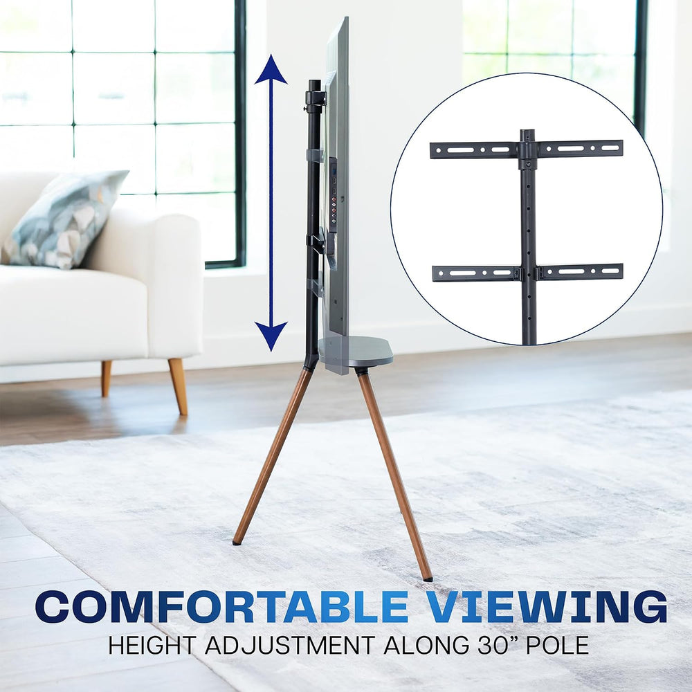 VIVO Easel TV Stand w/Storage Shelf, 43 to 65 inch Screens, STAND-TV65A-S | D...