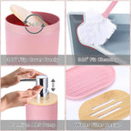 iMucci Bathroom Accessories Pink Bathroom Sets with Shower Curtain and Rug, Pink Ombre Waterproof Shower Curtain with Ultra Absorbent Rug Bathroom Accessories Set for Home Decor