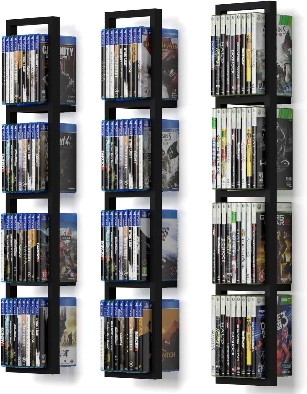You Have Space Black Floating Shelves for Wall, 34 Inch Video Games CD DVD St...