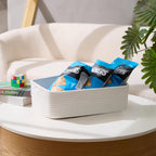 Large Shallow Organizing Baskets 15x11x5.1 Inches - Rope Woven Storage Bins for Bathroom, Shelves, Cube Closet, Off White 4 Packs