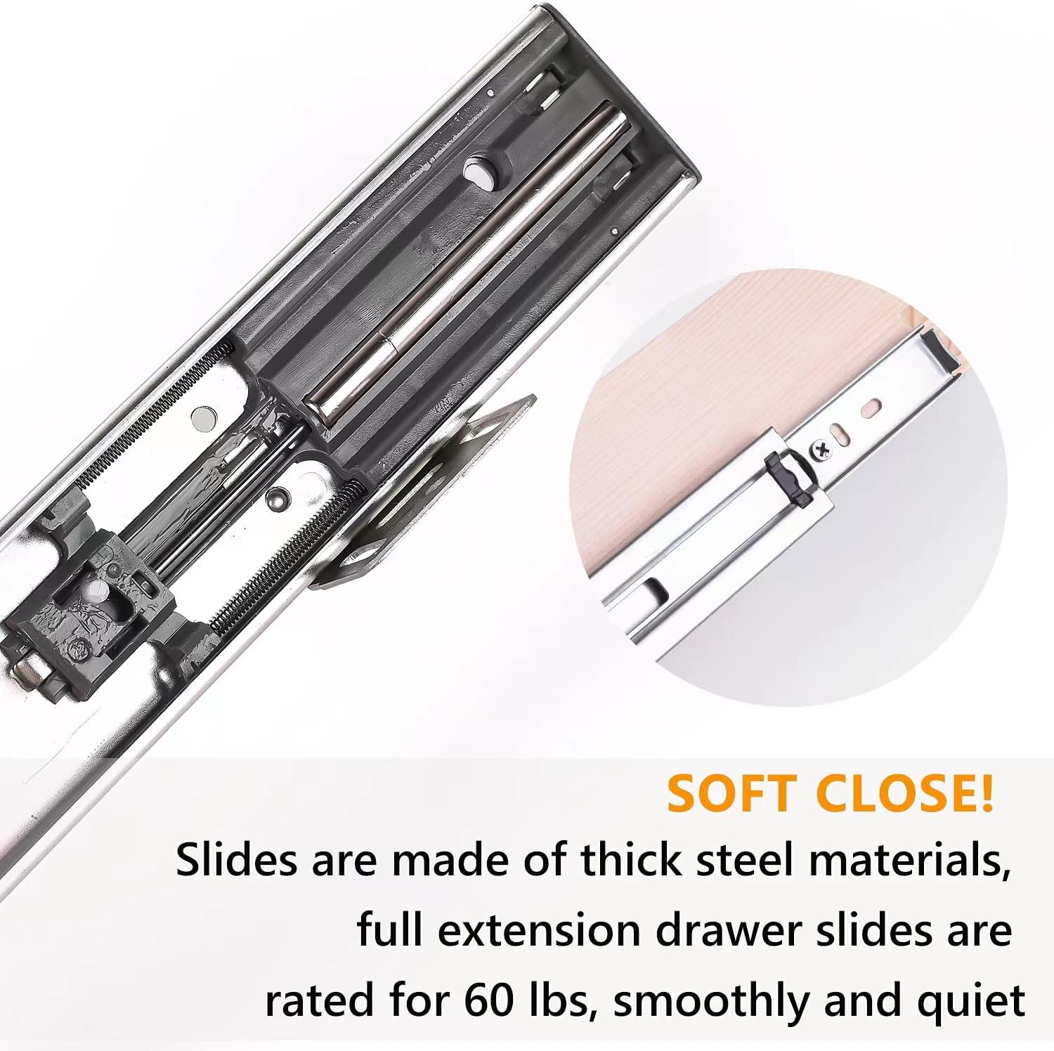 22”W x 21”D x 3”H Soft Close Slide Out Wood Drawer Organizer for Kitchen, Bottom and Side Assembly (Cabinet Opening>23.5 inches for Bottom Assembly, Opening= 23 inches for Side Assembly)