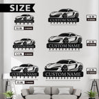 Personalized Key Holder Wall Mount - Custom Key Rack Wall Mount with Hooks, Metal Key Rack Organizer, Car Design Key Hanger, Coat Rack, Wall Mounted Decor for Entryway, Front Door, Office