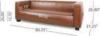 Merax Mid Century Modern 3 Seater Sofa with Birch Wood Legs, 80" Wide Smooth Upholstered Couch for Living Room, Apartment, Light Brown