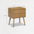 NTC Lux Nightstand with 2 Drawers, Featuring Adaptable Design, 150 lbs Load Capacity, Water-Resistant, Elevate Your Space, Easy Assembly - Rustic Oak
