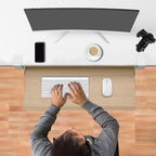 ETHU Keyboard Tray Under Desk, Pull Out Keyboard & Mouse Tray with C-clamp, Ergonomic Desk Keyboard Tray Slide Out, Pull Out Platform Drawer for Home and Office（Oak）