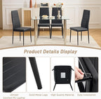 Karl home Dining Chairs Set of 4, PU Leather Balck Kitchen Chairs with Padded High Back & Foot Cap Protection for Dining Kitchen Living Room,300lbs Capacity,Space-Saving