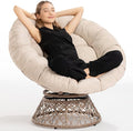 Bme 40" Ergonomic Wicker Papasan Chair