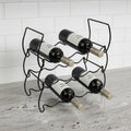 3-Tier Countertop Wine Rack, 12-Bottle Stackable Metal Liquor Display Shelf
