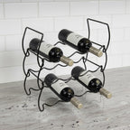 3-Tier Countertop Wine Rack, 12-Bottle Stackable Metal Liquor Display Shelf