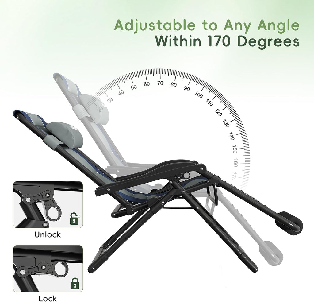 Amopatio Oversized Zero Gravity Chairs Reclining Patio Lounge Chair