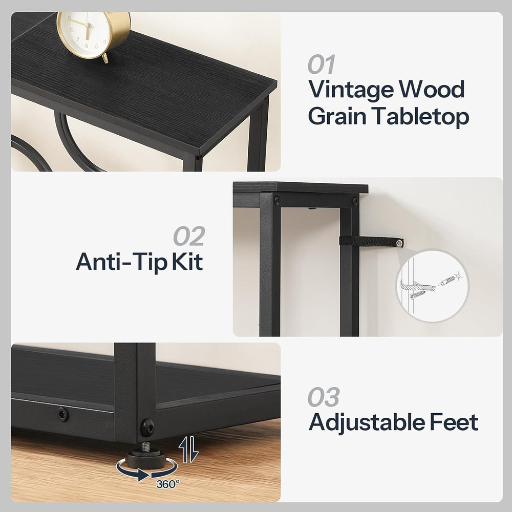 HOOBRO 29.5" Console Table, 5-Tier Narrow Entryway Table, Behind Couch T...