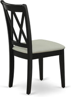 East West Furniture DUCL5-BLK-C 5 Piece Kitchen Table & Chairs Set Includes a Rectangle Dining Table and 4 Linen Fabric Dining Room Chairs, 36x60 Inch, Black