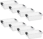 Superio Clear Storage Boxes with Lids, 1.27 Quart Plastic Container Bins for Organizing, Stackable Crates, BPA Free, Non Toxic, Odor Free, Organizers for Home, Office and Dorm, 8 Pack