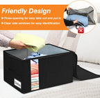 60L Comforter Storage Bag, Sturdy Construction Blanket Storage Bin with Durable Handles, Storage Bags for Clothes with Dual Zipper for Sheet Quilt Sweater Bedding Pillow, Black