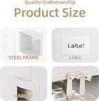 FHSQX 8 Pack Clothes Storage Bins - Foldable Storage Bins for Clothes Fabric Storage Box with Metal Frame (Cream White, 16.5x12.2x12.2 inch)