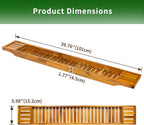 VaeFae Teak Bathtub Tray, Wooden Bath Caddy for Bathtub, Bath Tub Wood Table for Tub, 39.8" x 6" x 1.8"
