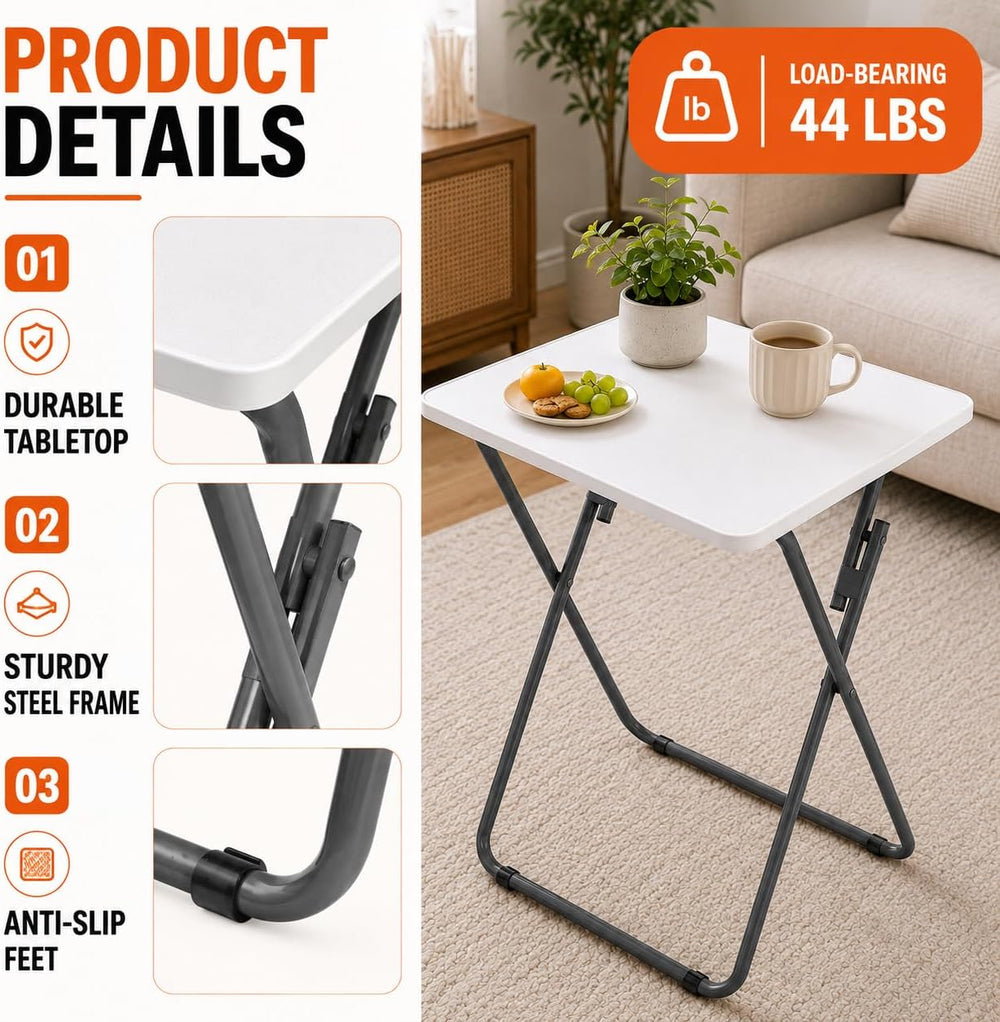 Gocamptoo Portable Folding TV Dinner Tray Table Set of 2 | No Assembly Requir...