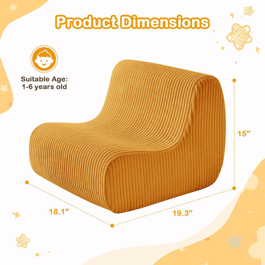 DAICO Kids Bean Bag Chair Toddler Lounge Reading Chairs Comfy 1-6 Years Old | Ultra-Soft Kids Sofa Couch with Handle for Playroom or Bedroom,Toddler sofa with Washable Cover, Gift for Boys and Girls