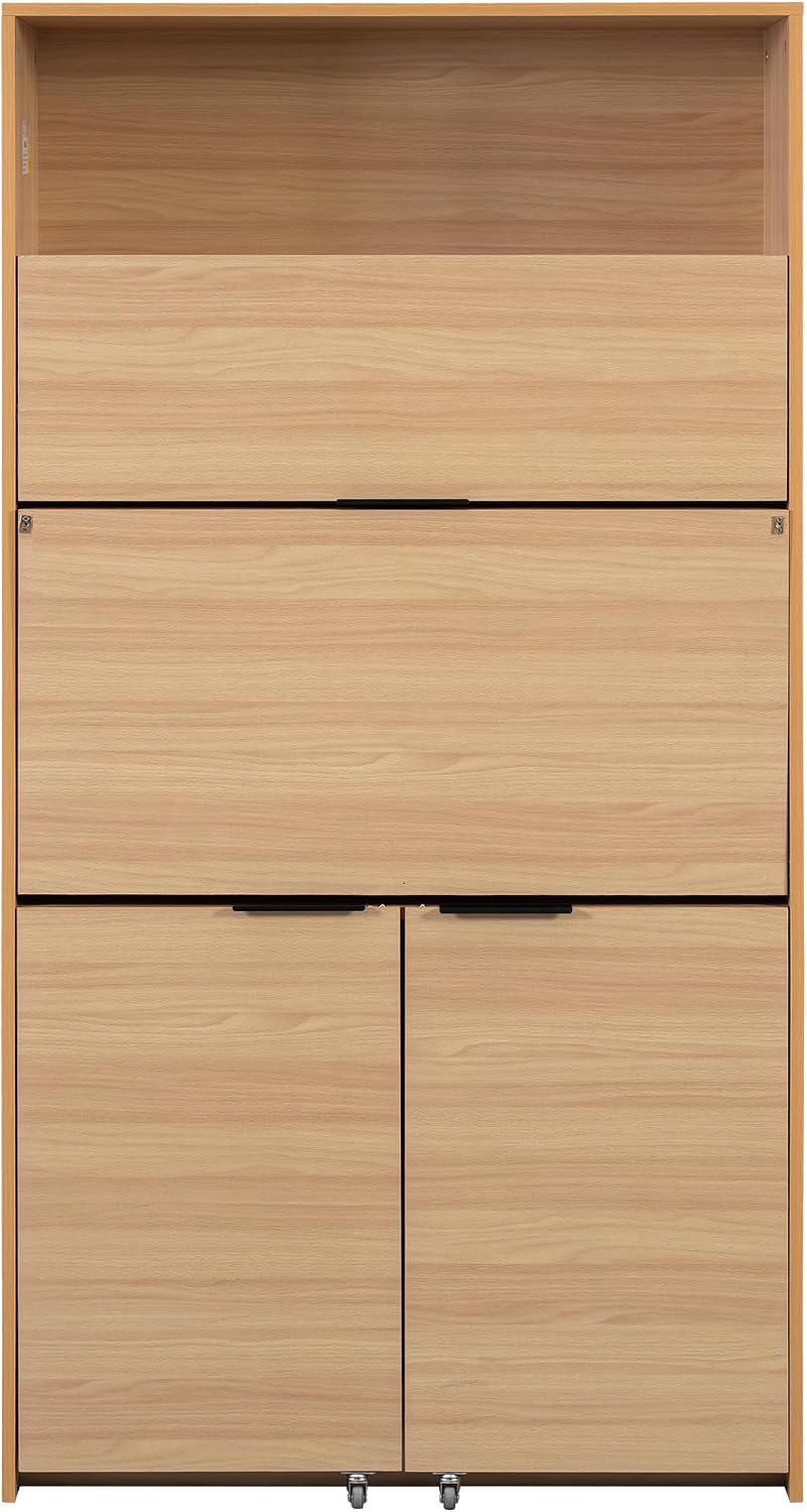 roomfitters 69 Inch Multifunctional Kitchen Pantry Buffet with Foldable Works...