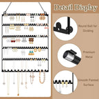 6 Tier Earring Holder Wall Mounted Hanging Earring Organizer, Earring Display Storage with 123 Holes and 129 Grooves Jewelry Organizer Tree for Stud/Hoop/Dangle Earrings Necklace（Black）