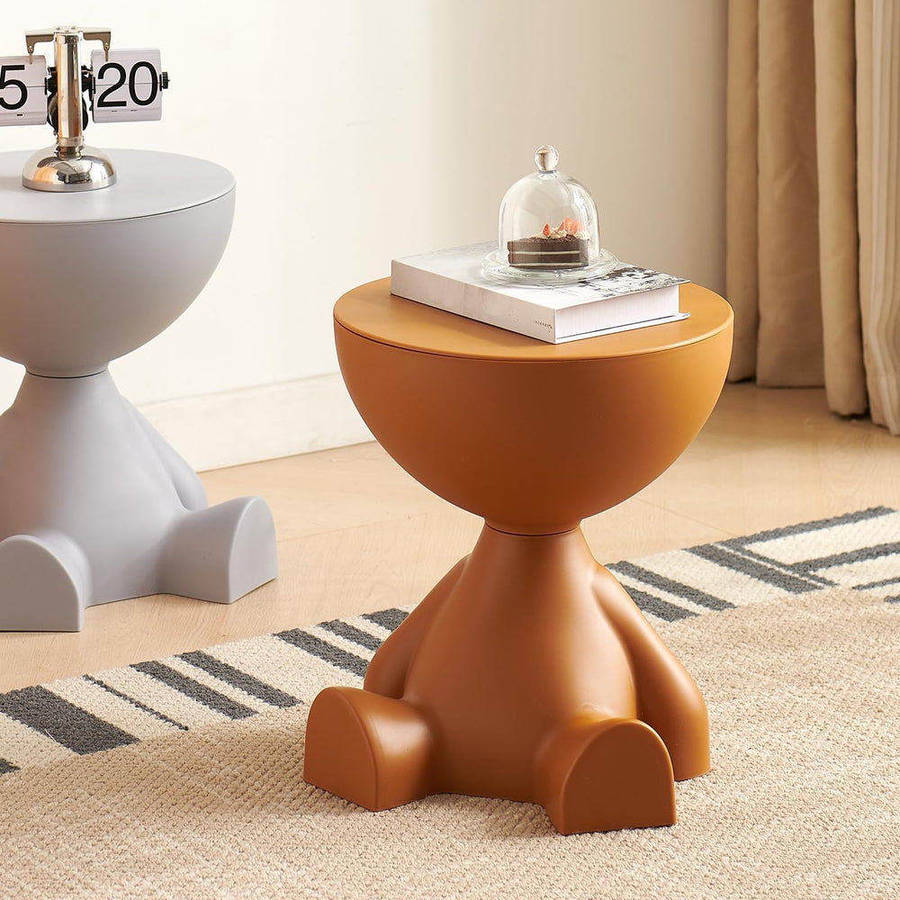 Circle Side Table, Round Modern End Table, Waterproof & Durable, Small Co...