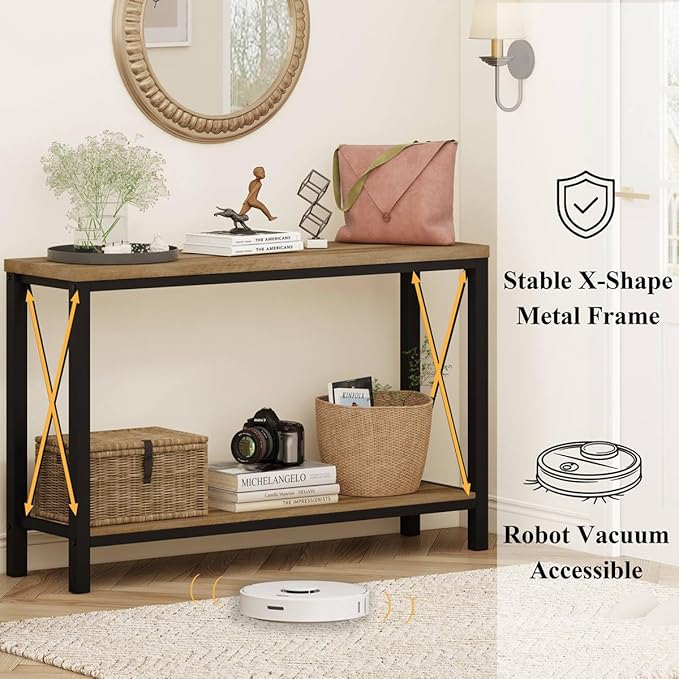 BON AUGURE Farmhouse Entryway Table, Sofa Console Table Behind Couch for Livi...